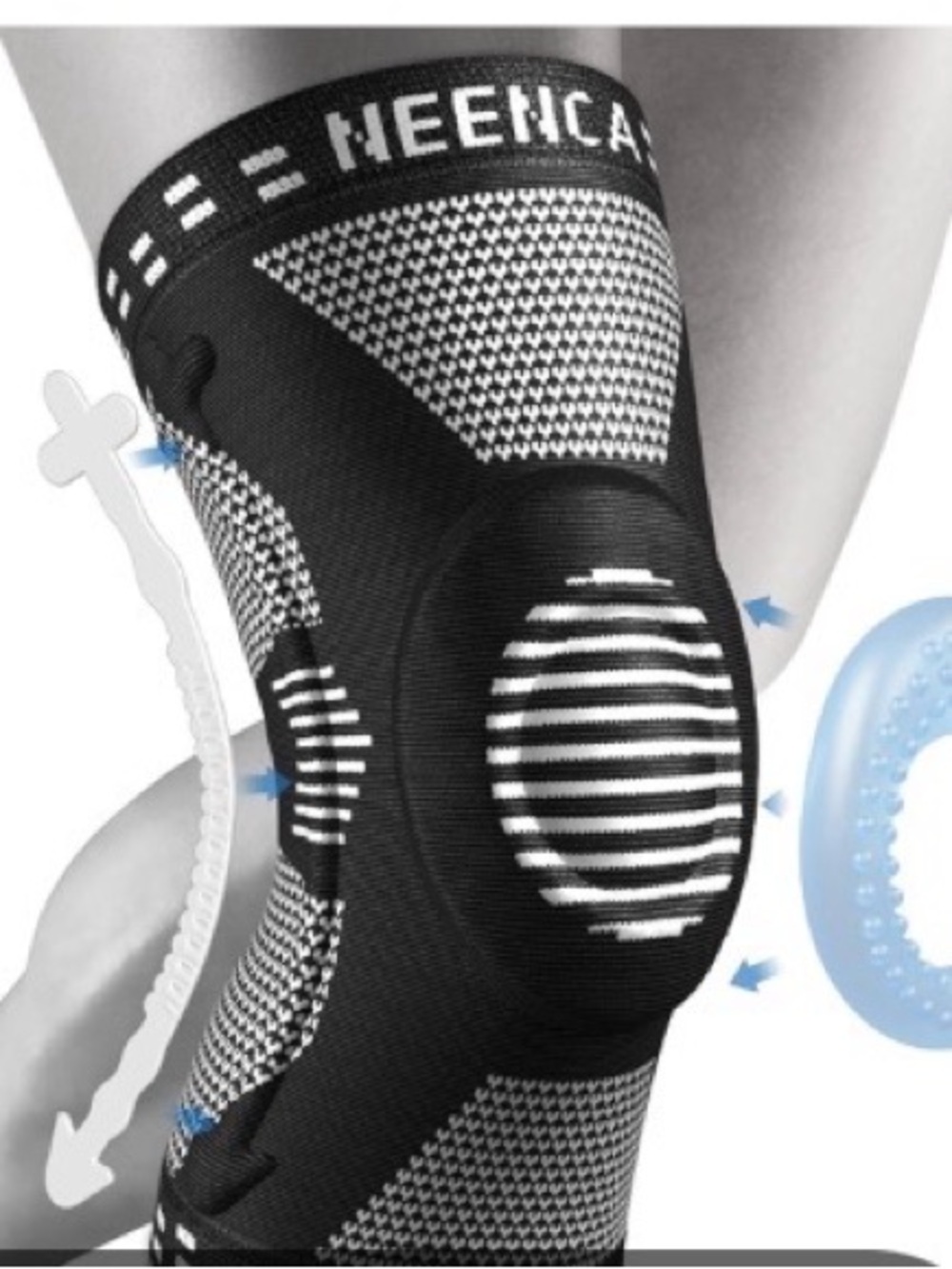 NEENCA size XL, Black Compression Knee Sleeve - Support & Stabilization